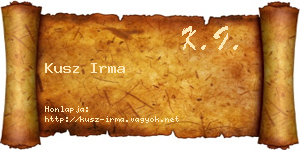 Kusz Irma névjegykártya